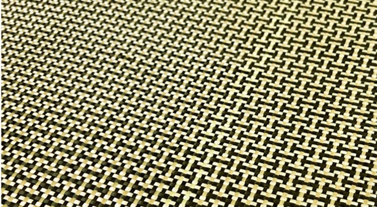 China Factory Lowest Hybrid 3K Fiber Yellow Carbon Fiber Aramid Fabric with Manufacturer Price