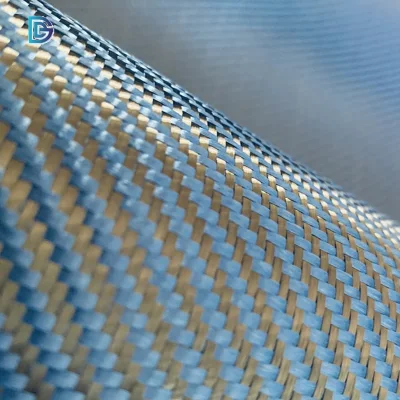 La Chine usine armure toile sergé uni bleu 200GSM 3K 1500d tissu aramide de carbone de couleur pour une utilisation en voiture